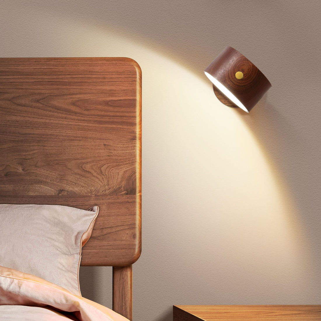 solid wood wall light