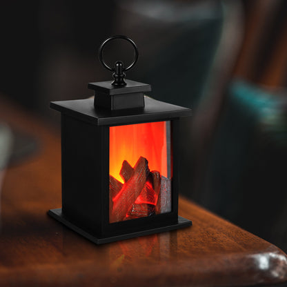 LED Fireplace Night Light Flame Outdoor Light USB Charging With Timer Courtyard Traveling To Go Projector Lights NINETY NIGHT   