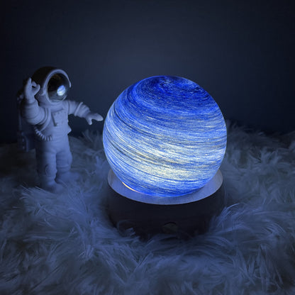 LED Jupiter Mercury Moon Star Planet Night Light Table Lamp USB Charging Solid Wood Base Romantic Projector Lights NINETY NIGHT 01 80mm 