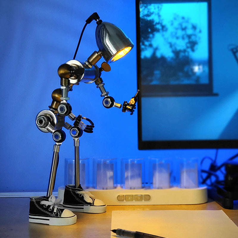 LED Night Light Cyberpunk Robert Joints Movable Lamp USB Charging Industrial Style Projector Lights NINETY NIGHT   