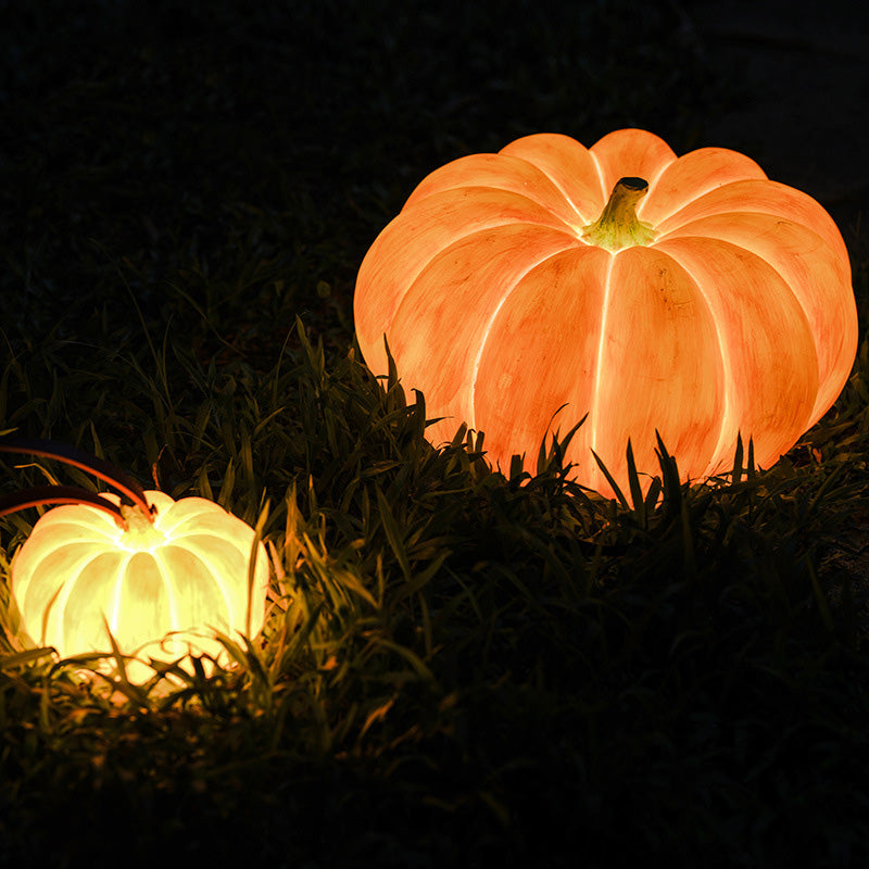 LED Pumpkin Night Light Outdoor Table Floor Light Solar Energy Charging Halloween Courtyard Waterproof Traveling To Go Projector Lights NINETY NIGHT   