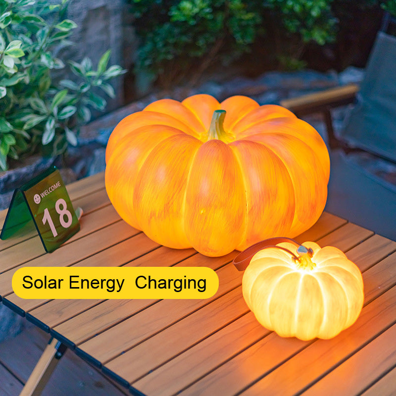 LED Pumpkin Night Light Outdoor Table Floor Light Solar Energy Charging Halloween Courtyard Waterproof Traveling To Go Projector Lights NINETY NIGHT   