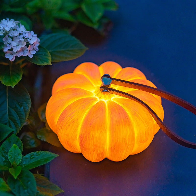 LED Pumpkin Night Light Outdoor Table Floor Light Solar Energy Charging Halloween Courtyard Waterproof Traveling To Go Projector Lights NINETY NIGHT   