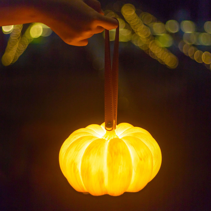 LED Pumpkin Night Light Outdoor Table Floor Light Solar Energy Charging Halloween Courtyard Waterproof Traveling To Go Projector Lights NINETY NIGHT   