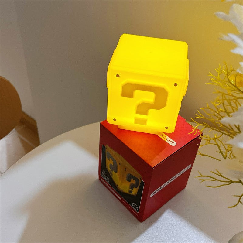 LED Night Light Wall Light Super Mario Question Mark Press Sounds Velcro Cute For Kids Children Outdoor Traveling To Go Projector Lights NINETY NIGHT   