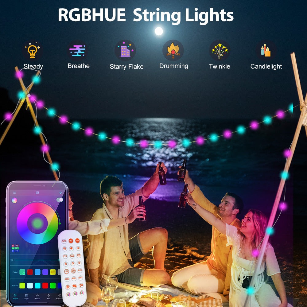 65.6FT LED Strip Lights Rope Light Ball Bluetooth APP Remote Control Timing Camping Charms Projector Lights NINETY NIGHT   