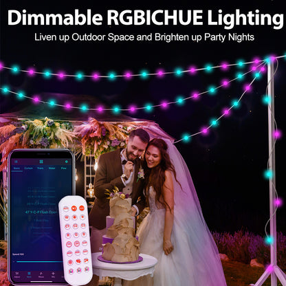 65.6FT LED Strip Lights Rope Light Ball Bluetooth APP Remote Control Timing Camping Charms Projector Lights NINETY NIGHT   