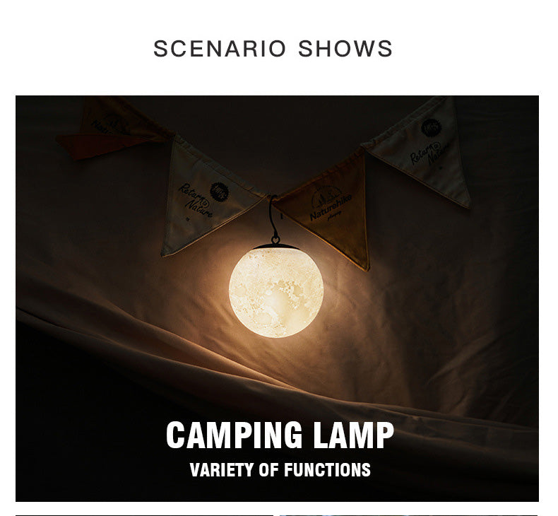 LED Outdoor Camping Light Tent Light Moon Portable Hanging Atmosphere Traveling To Go USB Charging Charms Projector Lights NINETY NIGHT   