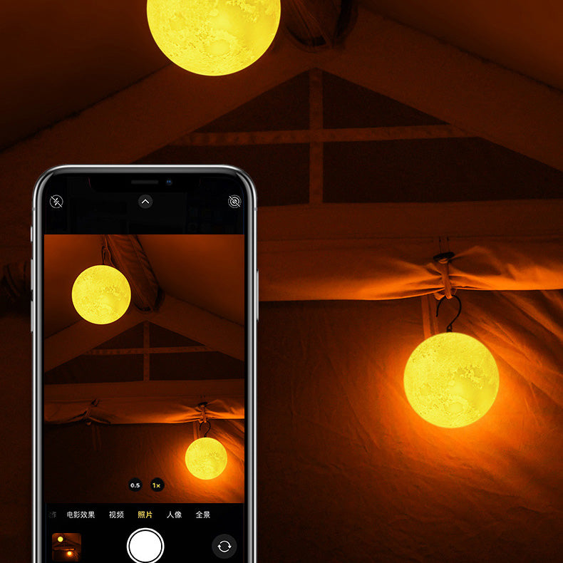 LED Outdoor Camping Light Tent Light Moon Portable Hanging Atmosphere Traveling To Go USB Charging Charms Projector Lights NINETY NIGHT   