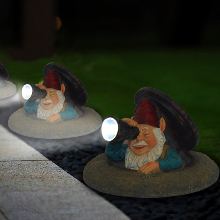 LED Light Resin Elf Frog Telescope Waterproof Solar Charging Garden Courtyard Outdoor Traveling To Go Charms Projector Lights NINETY NIGHT   