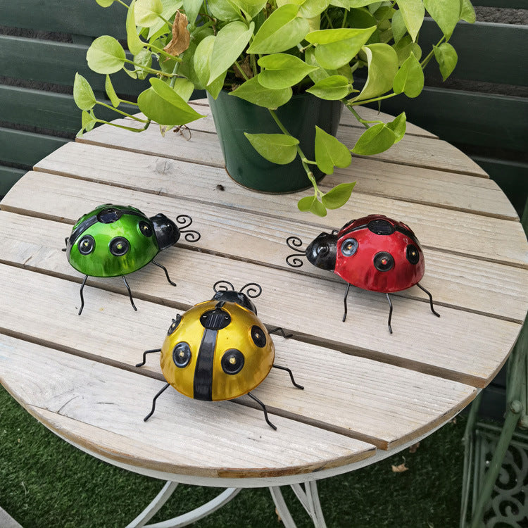 LED Outdoor Garden Light Lawn Light Ladybug Courtyard Solar Charging Charms Unique Projector Lights NINETY NIGHT   