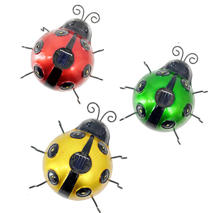 LED Outdoor Garden Light Lawn Light Ladybug Courtyard Solar Charging Charms Unique Projector Lights NINETY NIGHT Red  