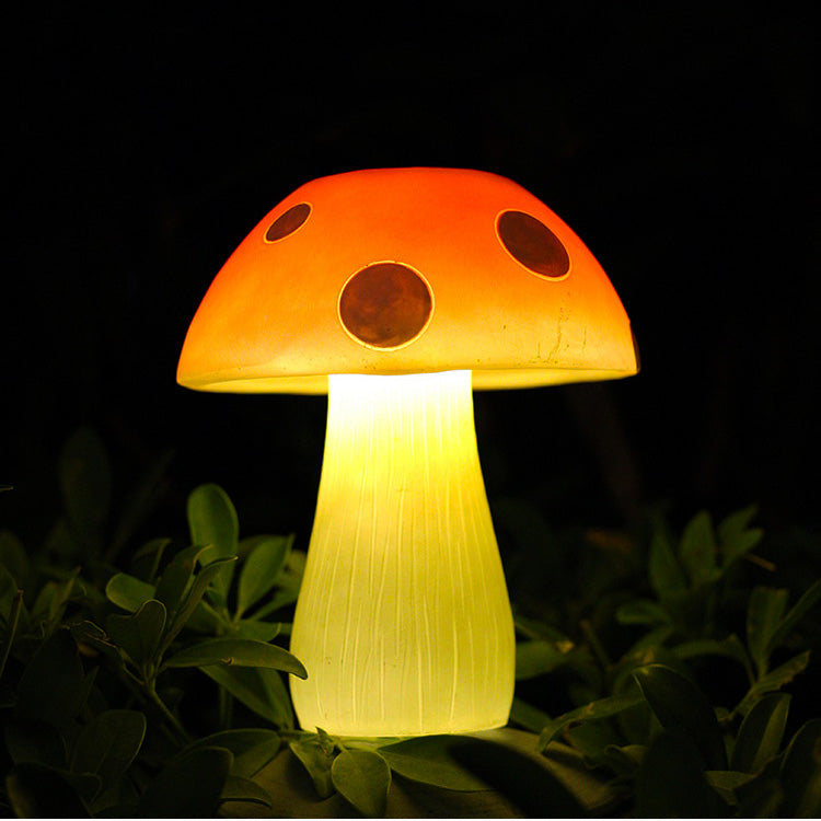 LED Light Resin Mushroom Waterproof Solar Charging Garden Courtyard Outdoor Traveling To Go Charms Projector Lights NINETY NIGHT   