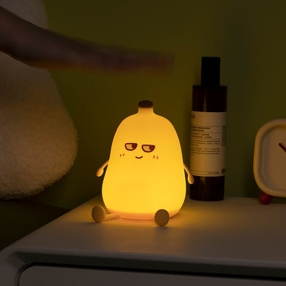 LED Night Light Silicone Touch Sensor Banana Table Lamp USB Charging Cute Children Kids Room Projector Lights NINETY NIGHT   