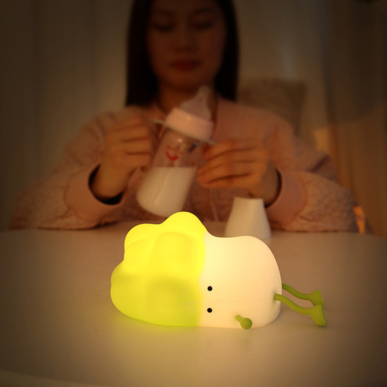 LED Night Light Silicone Touch Sensor Cabbage Table Lamp USB Charging Cute Children Kids Room Projector Lights NINETY NIGHT   