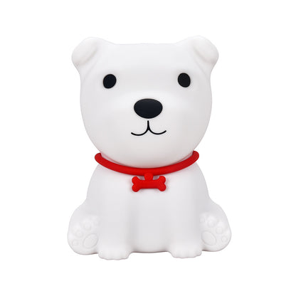 LED Night Light Silicone Touch Sensor Puppy Dog Table Lamp USB Charging Cute Children Kids Room Projector Lights NINETY NIGHT   