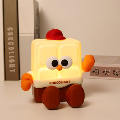 LED Night Light Silicone Touch Sensor Chocolate Table Lamp USB Charging Cute Children Kids Room Projector Lights NINETY NIGHT   