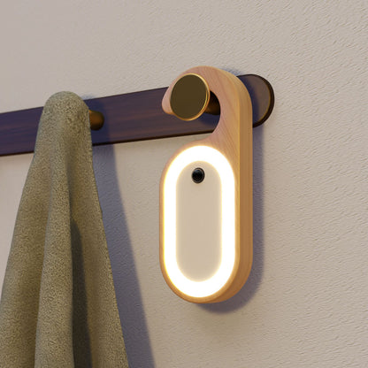 LED Night Lights Smart Sensor Light Door Handle Hanging Lamps Solid Wood USB Charging Charms Outdoor Traveling To Go Courtyard Garden Projector Lights NINETY NIGHT   