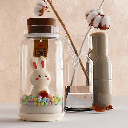 LED Night Light Touch Sensor Drifting Bottle Rabbit Table Lamp USB Charging Cute Children Kids Room Projector Lights NINETY NIGHT   