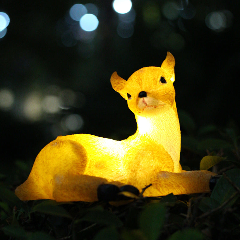 LED Light Resin Turtle Frog Hedgehog Deer Cow Waterproof Solar Charging Garden Courtyard Outdoor Traveling To Go Charms Projector Lights NINETY NIGHT   