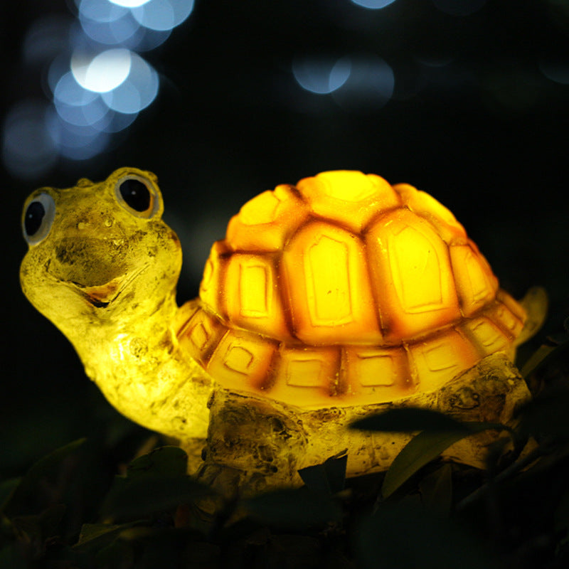 LED Light Resin Turtle Frog Hedgehog Deer Cow Waterproof Solar Charging Garden Courtyard Outdoor Traveling To Go Charms Projector Lights NINETY NIGHT   