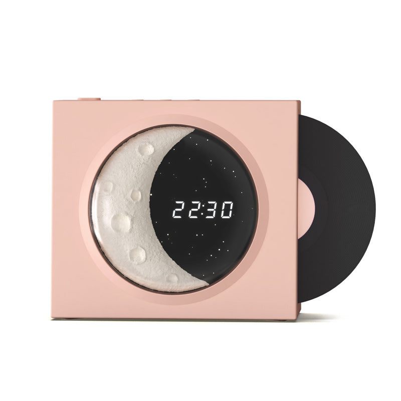 LED Night Light Vinyl Records Atmosphere Table Lamp Bluetooth Clock USB Charging Outdoor Traveling To Go Charms Projector Lights NINETY NIGHT Pink  