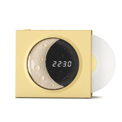 LED Night Light Vinyl Records Atmosphere Table Lamp Bluetooth Clock USB Charging Outdoor Traveling To Go Charms Projector Lights NINETY NIGHT Yellow  